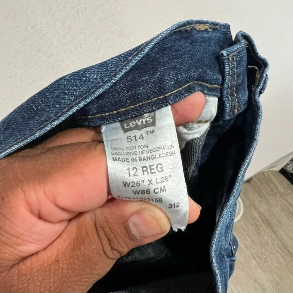 Levi's 514 Slim Straight Blue Jeans Casual Kids Denim Size 12 Reg